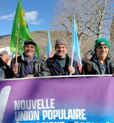 Photo manif retraites NUPES en Ariège