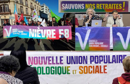 Photo-montage manif retraites NUPES dans la Nièvre