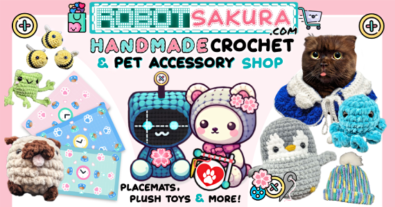 RobotSakura Handmade Crochet and Pet Accessory Shop Header Image