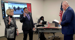 Trustees Carpenter and Corona take the Oath of Office