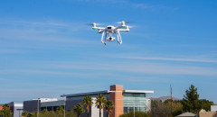 drone flying over the Menifee Valley Campus