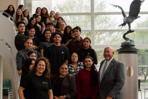 Schultz with Puente students
